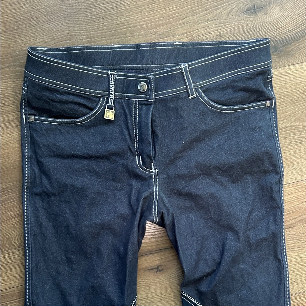 Romfh Black Straight Horse Riding Jeans with Contrast Stitching !! Size 30 - Picture 5 of 11